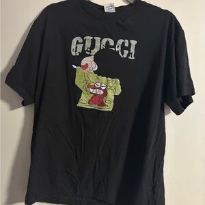 Gucci Black Graphic Short Sleeve Tee